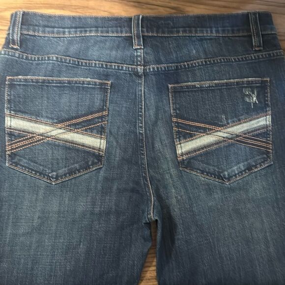 Cody James Men's Blue Denim Bootcut Leg Jeans - Picture 6 of 7